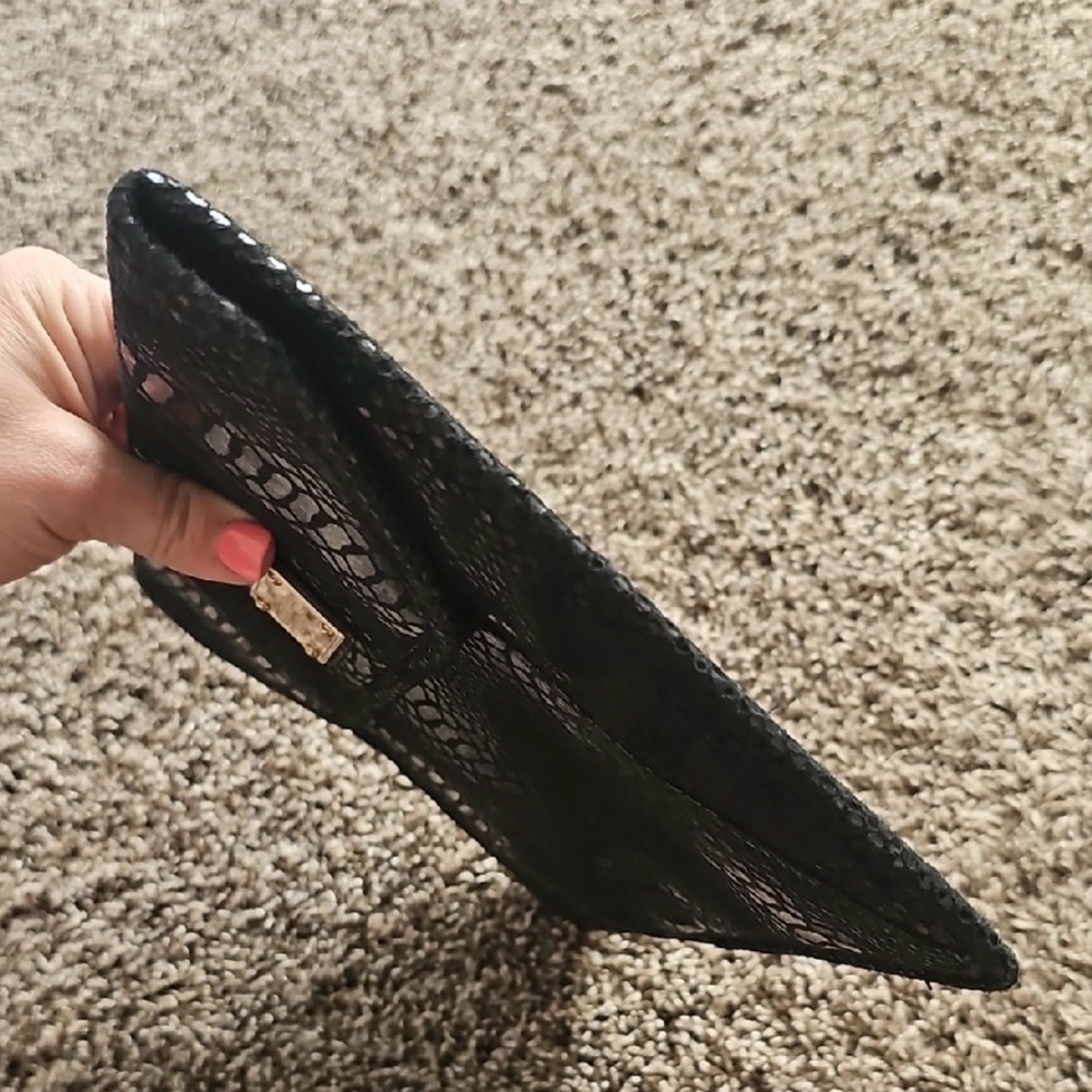 Michael Kors Black Snakeskin Clutch 13”x 9”  Like New - Picture 6 of 9